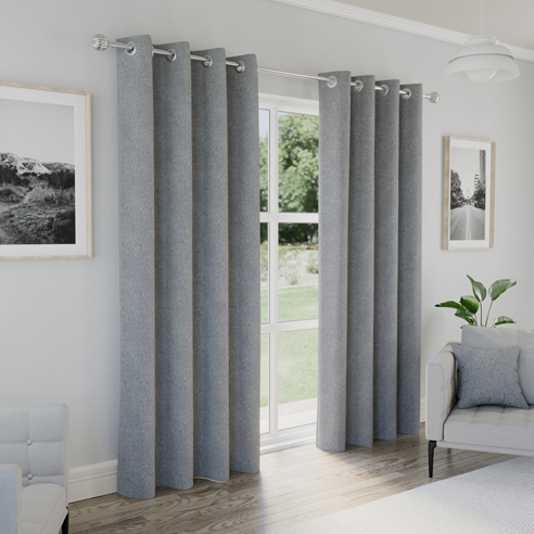 Austin (Blackout) Eyelet, Grey - Ready Made Curtains - Image 3